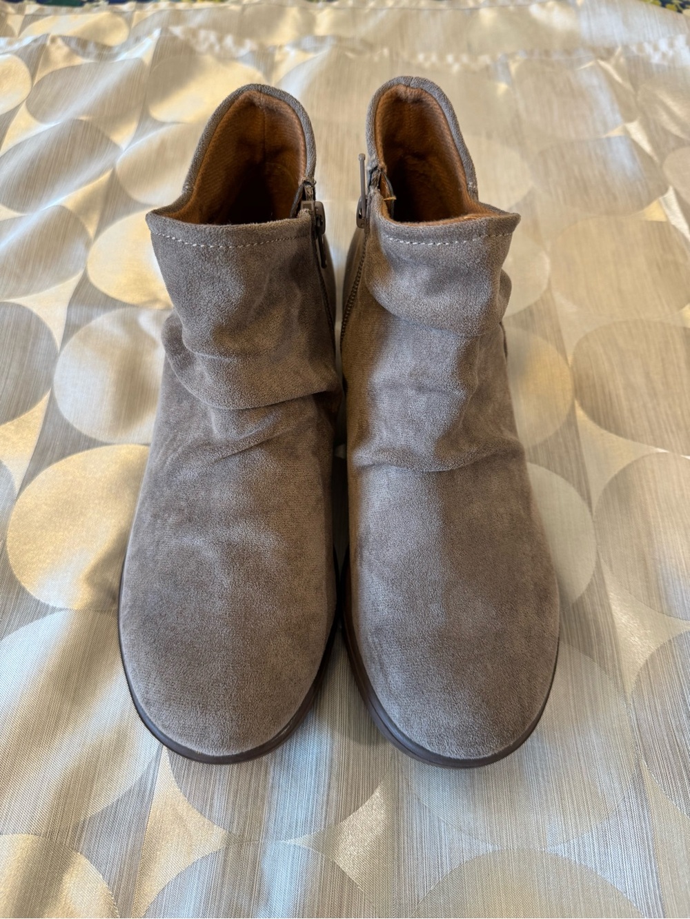 Sofft Taupe Suede Ankle Booties
